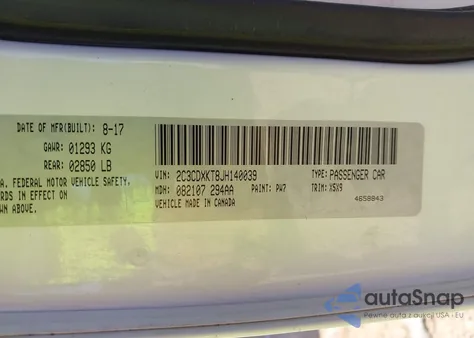 2018 Dodge Charger Police из США, поврежденный, VIN 2C3CDXKT8JH140039